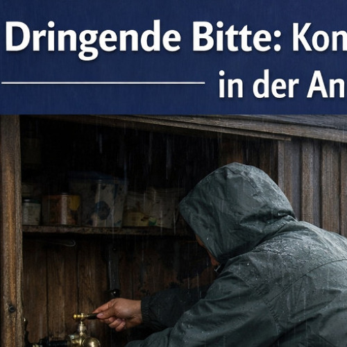 Bitte um kurzfristige Kontrolle der Wasserleitungen in den Lauben